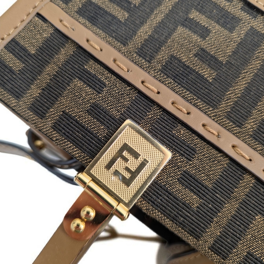 ✨️Authentic Fendi Sunshine Small Brown FF jacquard fabric bag - Picture 6 of 16